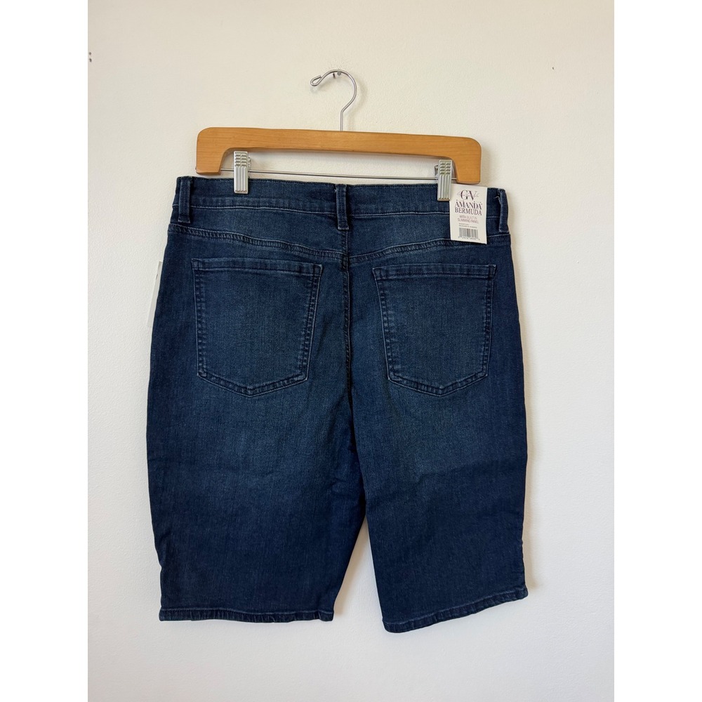 Gloria Vanderbilt Amanda Bermuda Shorts – Dark Denim Wash – Women's Size 14 NWT - Picture 3 of 4
